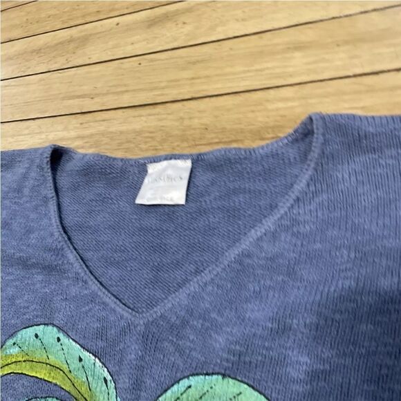 STICKCHICS Crop Knit Sweater Women One Size Made USA Hand Painted Palm Tree Isle - Picture 15 of 16